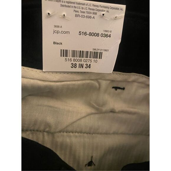 St. Johns Bay Men’s Classic Fit Easy Care Black Pleated Front Dress Pants Sz 38 - Picture 4 of 5